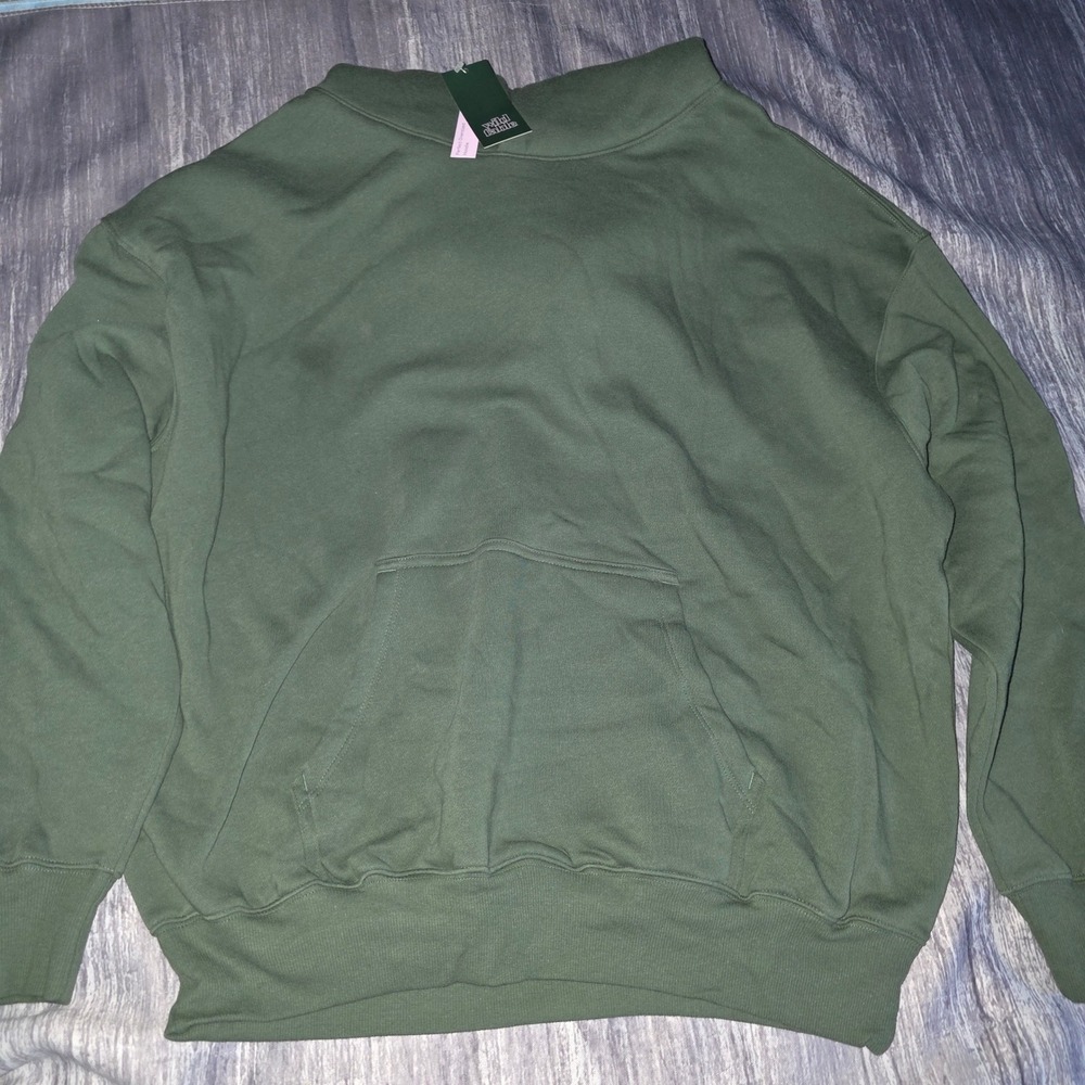 Wild Fable Perfect Oversized Hoodie Dark Green Cotton Blend Pullover NWT XL